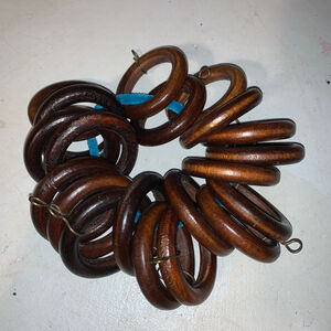 Unbranded Brown Wood Curtain Rings One Size